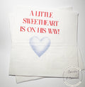A Little Sweetheart is on His Way Baby Shower Blue Heart Valentines Boy Baby Shower Cocktail, Luncheon or Dinner Napkins Set of 25