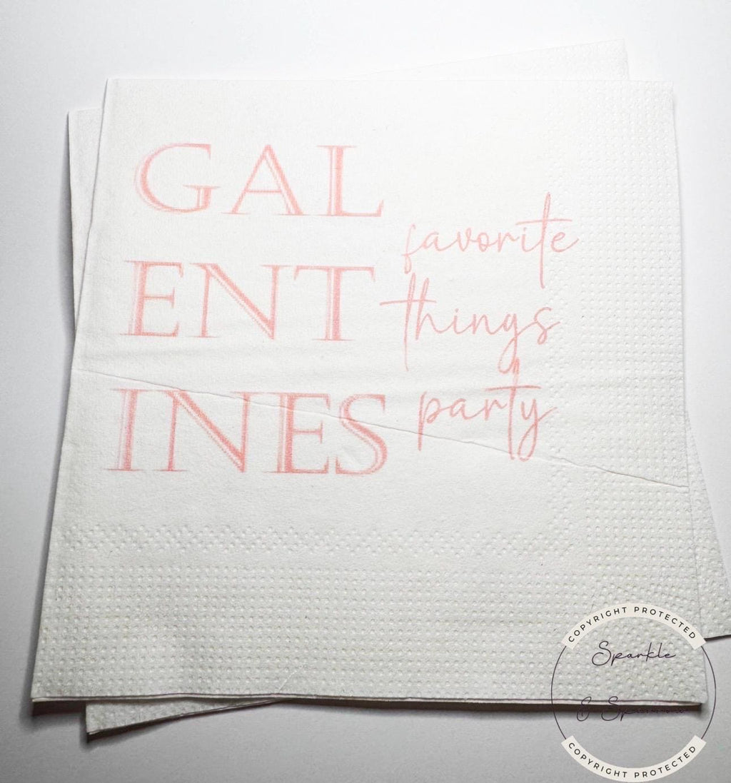 Favorite Things Party Galentines Day Brunch Love My Gals Galentine's Valentines Day Party Cocktail, Luncheon or Dinner Napkins, Set of 25