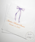 She's Tying the Knot Purple Bow Bridal Shower Personalized Bridal Napkins Purple Bow Wedding Cocktail, Luncheon or Dinner Napkins Set of 25