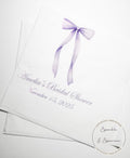 She's Tying the Knot Purple Bow Bridal Shower Personalized Bridal Napkins Purple Bow Wedding Cocktail, Luncheon or Dinner Napkins Set of 25