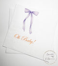 Purple Bow Baby Shower Oh Baby Lavender Bow Baby Shower Napkins Purple Bow Baby Napkins Cocktail, Luncheon or Dinner Napkins Set of 25