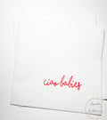Ciao Babies  Red Bow Italian Twins Baby Shower Ciao Bambino Pink Red Baby Shower Summer Lemon Cocktail, Luncheon or Dinner Napkins Set of 25