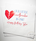 Our Little Heartbreaker is One 1st Birthday Party Valentines First Birthday Personalized Cocktail, Luncheon or Dinner Napkins Set of 25