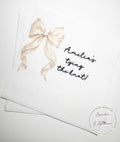 She's Tying the Knot White Bow Bridal Shower Personalized Bridal Napkins White Bow Wedding Cocktail, Luncheon or Dinner Napkins Set of 25