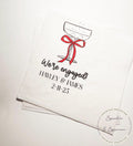We're Engaged Valentine Engagement Party Champagne Red Bow Love is in the Air Personalized Cocktail, Luncheon or Dinner Napkins Set of 25