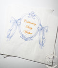 Blue Bow Baby Shower Napkins Classic Preppy Blue Baby Shower Spring Baby It’s a Boy Blue Boy Baby Shower Table Decor Personalized Napkins