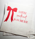 A Little Sweetheart is on The Way Baby Shower Heart Red Bow Valentines Red Bow Baby Shower Cocktail, Luncheon or Dinner Napkins Set of 25