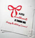 Our Little Sweetheart is One First Birthday Valentine 1st Birthday Pink Red Bow Personalized Cocktail, Luncheon or Dinner Napkins, Set of 25
