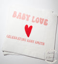 Baby Love A Little Sweetheart is on the Way Baby Shower Heart Valentines Red Personalized Cocktail, Luncheon or Dinner Napkins Set of 25