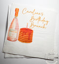 Birthday Brunch Champagne Pancake Brunch Slumber Party Breakfast Pancake Personalized Napkins Cocktail or Luncheon Napkins, Set of 25