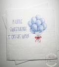 A Little Sweetheart is on His Way Baby Shower Heart Valentines Boy Blue Red Bow Baby Shower Cocktail, Luncheon or Dinner Napkins Set of 25