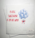A Little Sweetheart is on His Way Baby Shower Heart Valentines Boy Blue Red Bow Baby Shower Cocktail, Luncheon or Dinner Napkins Set of 25