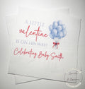 A Little Valentine is on His Way Baby Shower Valentine Baby Shower Blue Baby Personalized Cocktail, Luncheon or Dinner Napkins Set of 25