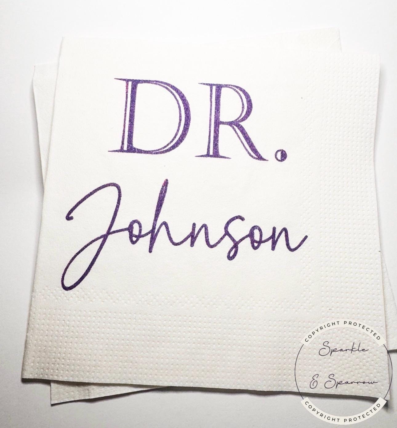 Medical School Doctor Med Graduation We Have a Doctor in the House Personalized Cocktail, Luncheon or Dinner Napkins Set of 25
