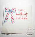 A Little Sweetheart is on His Way Baby Shower Heart Valentines Boy Blue Bow Baby Shower Cocktail, Luncheon or Dinner Napkins Set of 25