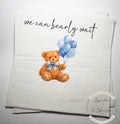 Teddy Bear Baby Shower We can Bearly Wait Shower Boy Blue Bow Bear Balloons Baby Shower Cocktail, Luncheon or Dinner Napkins Set of 25