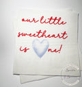 Our Little Sweetheart is One First Birthday Valentines 1st Birthday Boy Blue Red Heart Party Cocktail, Luncheon or Dinner Napkins, Set of 25
