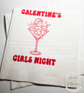 Galentines Day Girls Night Pink Red Martini Cocktail Favorite Things Party Galentines Day Cocktail, Luncheon or Dinner Napkins, Set of 25