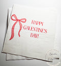 Red Bow Galentines Day Pink Red Bow Favorite Things Party Galentines Day Brunch Valentines Cocktail, Luncheon or Dinner Napkins, Set of 25