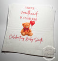 A Little Sweetheart is on Way Baby Shower Bear Valentines Red Bow Baby Shower Personalized Cocktail, Luncheon or Dinner Napkins Set of 25