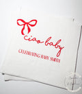 Ciao Baby Red Bow Italian Baby Shower Ciao Bambino Red Bow Baby Shower Summer Personalized Cocktail, Luncheon or Dinner Napkins Set of 25