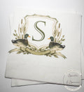 Duck Baby Shower Duck Birthday Crest Mallard Duck Monogram Boy Birthday Party Personalized Cocktail, Luncheon or Dinner Napkins Set of 25