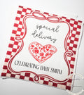 Special Delivery Slice Slice Baby Ciao Baby Red Pizza Baby Shower Red Bow Personalized Baby Cocktail, Luncheon or Dinner Napkins Set of 25