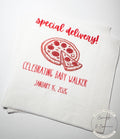 Special Delivery Slice Slice Baby Ciao Baby Red Pizza Baby Shower Red Bow Personalized Baby Cocktail, Luncheon or Dinner Napkins Set of 25
