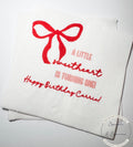 Our Little Sweetheart is One First Birthday Valentine 1st Birthday Pink Red Bow Personalized Cocktail, Luncheon or Dinner Napkins, Set of 25