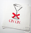 Cin Cin Red Bow Martini Engagement Wedding Birthday Engagement Party Cocktail Party Cocktail, Luncheon or Dinner Napkins Set of 25