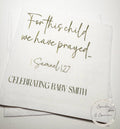 For This Child We Have Prayed Baby Shower Rainbow Baby Gender Reveal Christian Personalized Cocktail, Luncheon or Dinner Napkins Set of 25