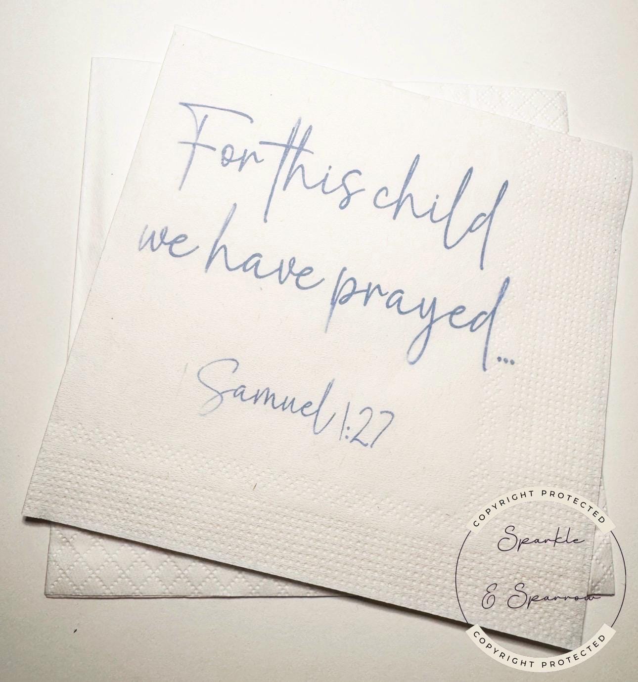 For This Child We Have Prayed Baby Shower Rainbow Baby Gender Reveal Cocktail, Luncheon or Dinner Napkins Set of 25