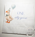 One Silly Goose 1st Birthday Blue Boy First Birthday Goose Preppy Goose Birthday Party  Cocktail, Luncheon or Dinner Napkins Set of 25