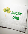 Lucky One Green Shamrock Birthday Party St. Patrick's Day Birthday Party Green Shamrock Cocktail, Lunch or Dinner Napkins, Set of 25