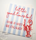 Let the Good Times Boil Crawfish Boil Engagement Party Pinch Us We're Engaged Personalized Cocktail, Luncheon or Dinner Napkins Set of 25