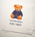 Teddy Bear Baby Shower We can Bearly Wait Shower Preppy Bear Sweater Bear Personalized Bear Cocktail, Luncheon or Dinner Napkins Set of 25
