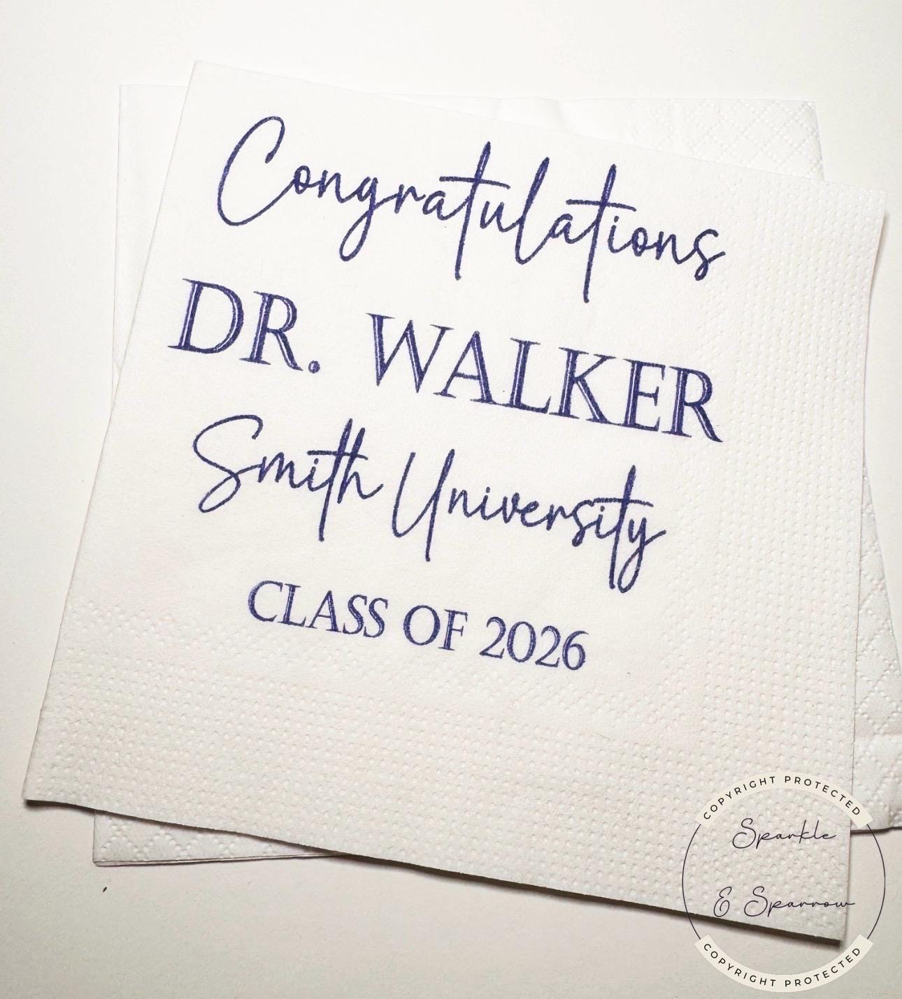Medical School Graduation Doctor Med Graduation We Have a Doctor in the House Personalized Cocktail, Luncheon or Dinner Napkins Set of 25