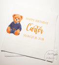 Teddy Bear Birthday Beary Birthday First Birthday American Bear Preppy Bear Personalized Cocktail, Luncheon or Dinner Napkins Set of 25