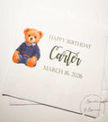 Teddy Bear Birthday Beary Birthday First Birthday American Bear Preppy Bear Personalized Cocktail, Luncheon or Dinner Napkins Set of 25