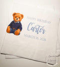 Teddy Bear Birthday Beary Birthday First Birthday American Bear Preppy Bear Personalized Cocktail, Luncheon or Dinner Napkins Set of 25