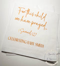 For This Child We Have Prayed Baby Shower Rainbow Baby Gender Reveal Christian Personalized Cocktail, Luncheon or Dinner Napkins Set of 25
