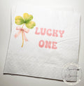 Lucky One Pink Bow Shamrock Birthday Party St. Patrick's Day Birthday Party Pink Green Shamrock Cocktail, Lunch or Dinner Napkins, Set of 25