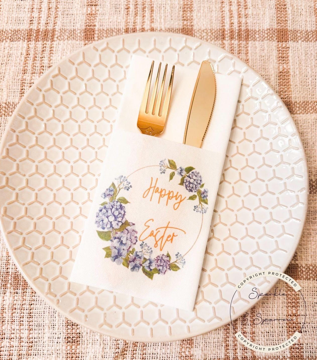 Easter Dinner Napkin Silverware Holder Easter Guest Towel Flatware Holder Place Holder Custom Easter Table Decor