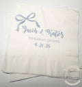 Blue Bow Rehearsal Dinner The Night Before Rehearsal Dinner Napkins Blue Wedding Personalized Cocktail or Luncheon Napkins, Set of 25