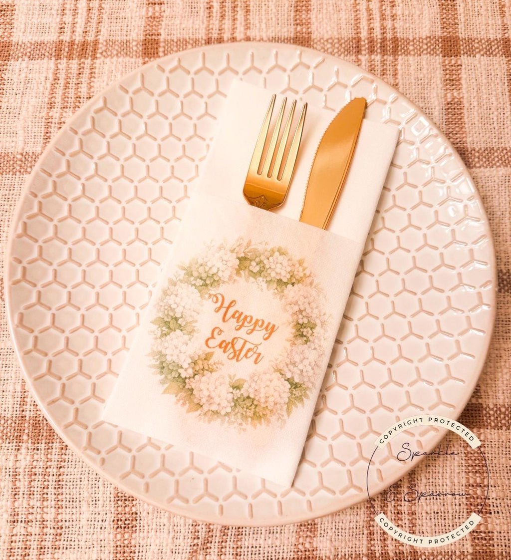 Easter Dinner Napkin Silverware Holder Easter Guest Towel Flatware Holder Place Holder Custom Easter Table Decor