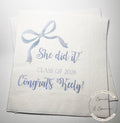 Blue Bow Graduation Party Class of 2026 She Did It Graduation Party Personalized Graduation Cocktail, Luncheon or Dinner Napkins Set of 25