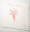 Baby in Bloom Spring Summer Baby Shower Wildflower Pink Floral Baby Shower Cocktail, Luncheon or Dinner Napkins Set of 25