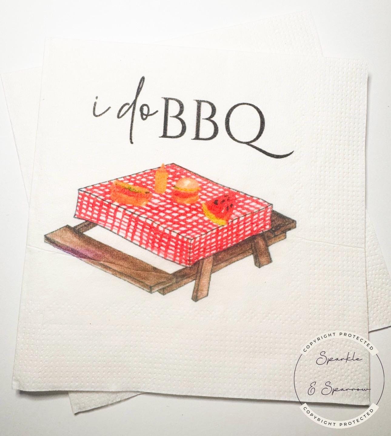 I Do BBQ Engagement Party Barbecue Summer Engagement Party Wedding BBQ Cocktail, Luncheon or Dinner Napkins Set of 25