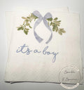 Blue Bow Baby Shower It’s a Boy Blue Boy Baby Shower Napkins Preppy Chic Baby Cocktail, Luncheon or Dinner Napkins Set of 25