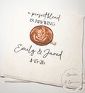 Perfect Blend Coffee Bar Wedding Coffee Bridal Shower Perfect Blend Love is Brewing Personalized Cocktail or Luncheon Napkins, Set of 25